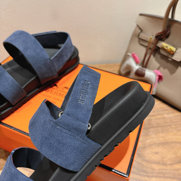 HM Men's 25 Chypre Sandals Blue Suede 651352