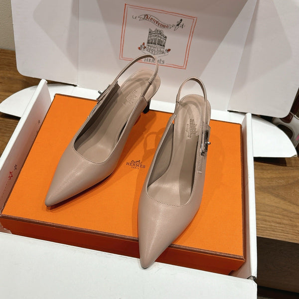 HM Lover Pump 80mm Beige Galet Calfskin 429026