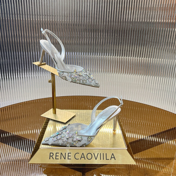 RC 25 Butterfly Flower Thick Heel White Sheepskin 242924