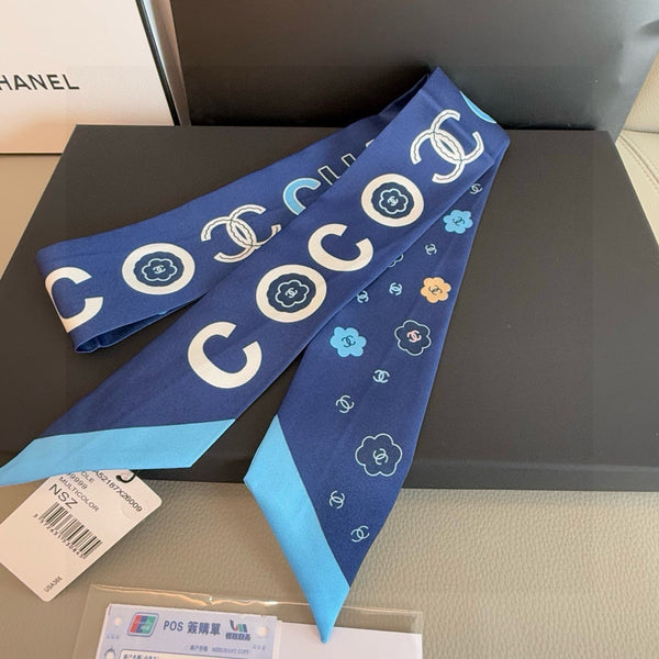 CC Twilly Mini Scarf 120cm Dark Blue Mulberry Silk 949094