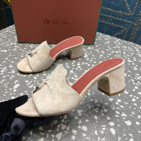 Summer Charms Mules 50 Beige Suede Salmon Lambskin
