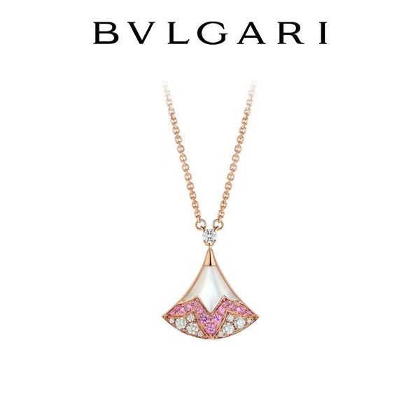 BVL Camouflage Necklace White Pink Diamond Pink Gold