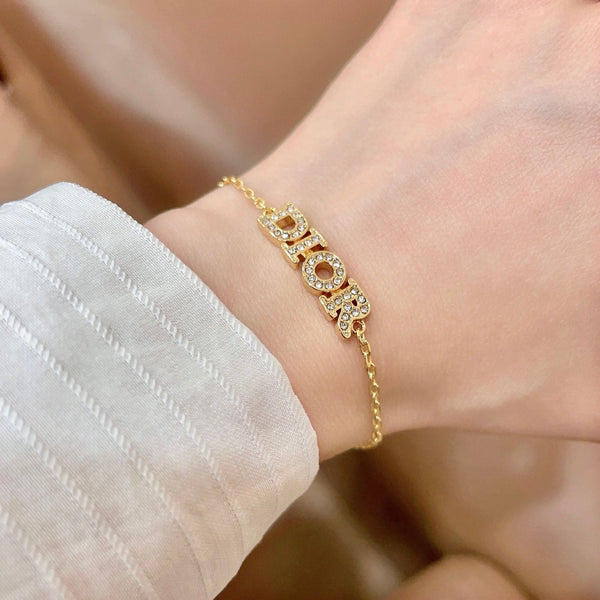 CD 26S Pave Logo Letter Bracelet In Tone Metal 631808