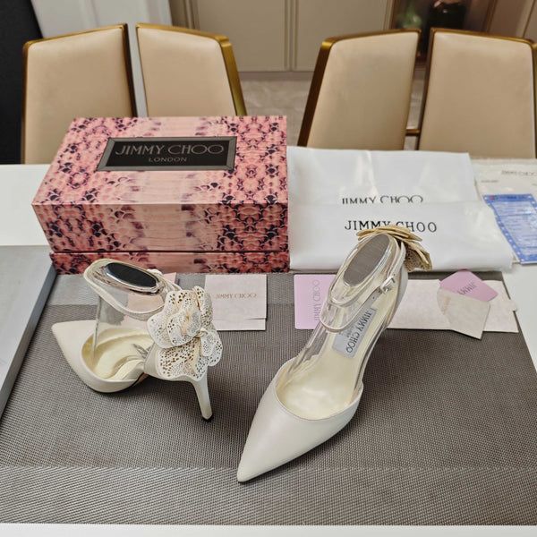 JC Marja Pumps 10cm White Leather 900897