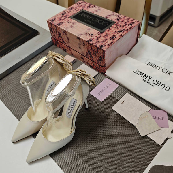 JC Marja Pumps 10cm White Leather 900897