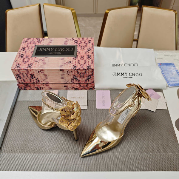 JC Marja Pumps 10cm Gold Metallic Leather 900899