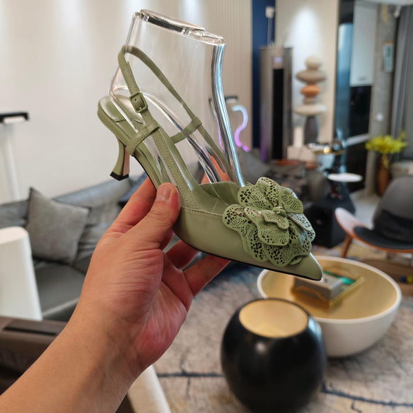 JC Mimmi Pumps 5cm Green Leather 900902