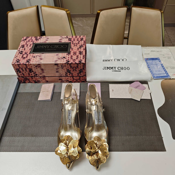 JC Mimmi Pumps 5cm Gold Metallic Leather 900903