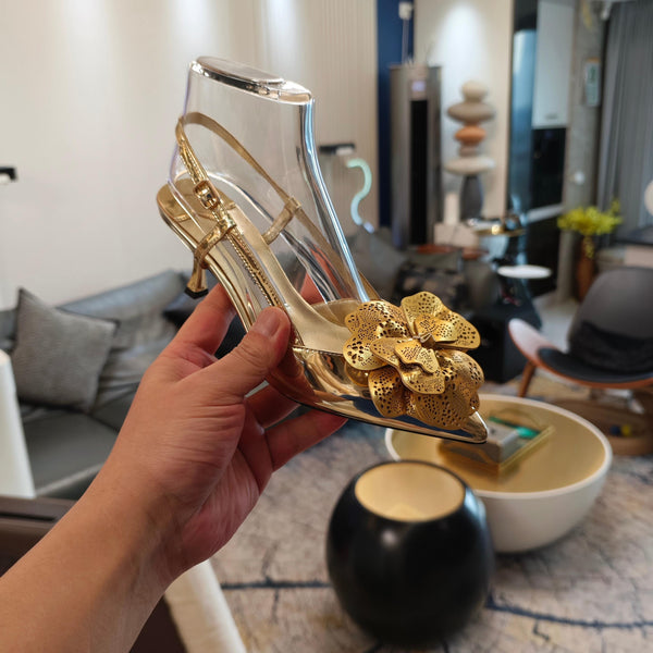 JC Mimmi Pumps 5cm Gold Metallic Leather 900903