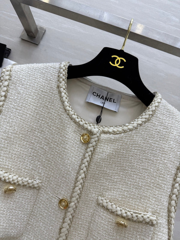 CC 25 Lady Vest Ivory Cotton