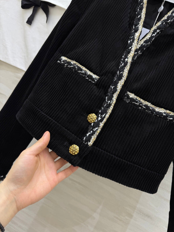 CC FW 25/26 Corduroy Jacket Black White Tweed 343352