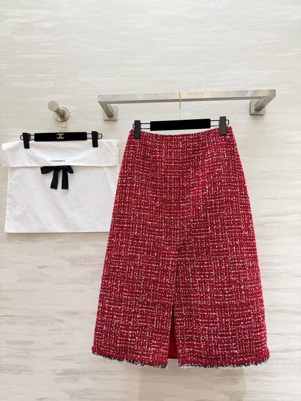CC Runway Skirt Red Tweed 344793