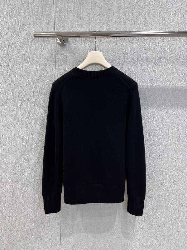 Burberry 25 Sweater Black White Wool Cashmere