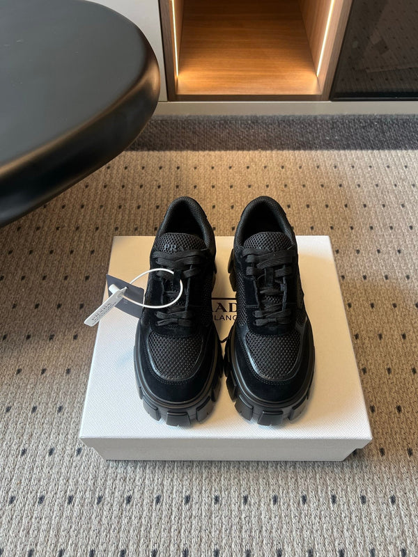 Prad 26s Monolith Sneakers Black Suede Mesh Fabric 971701