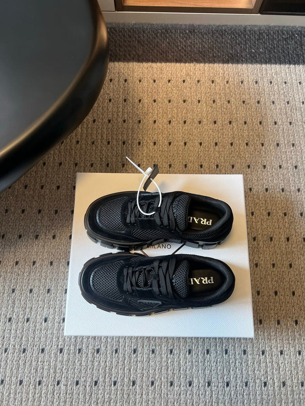 Prad 26s Monolith Sneakers Black Suede Mesh Fabric 971701