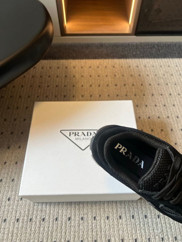 Prad 26s Monolith Sneakers Black Suede Mesh Fabric 971701