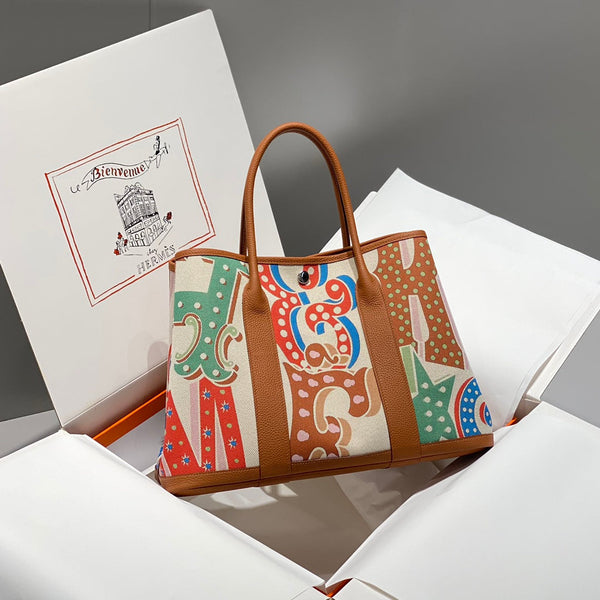 HM Garden Party 36 Multicolor Canvas and Negonda Calfskin 243393
