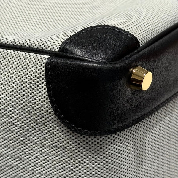 HM Birkin 30 Black Swift Leather Grey Canvas Gold Hardware