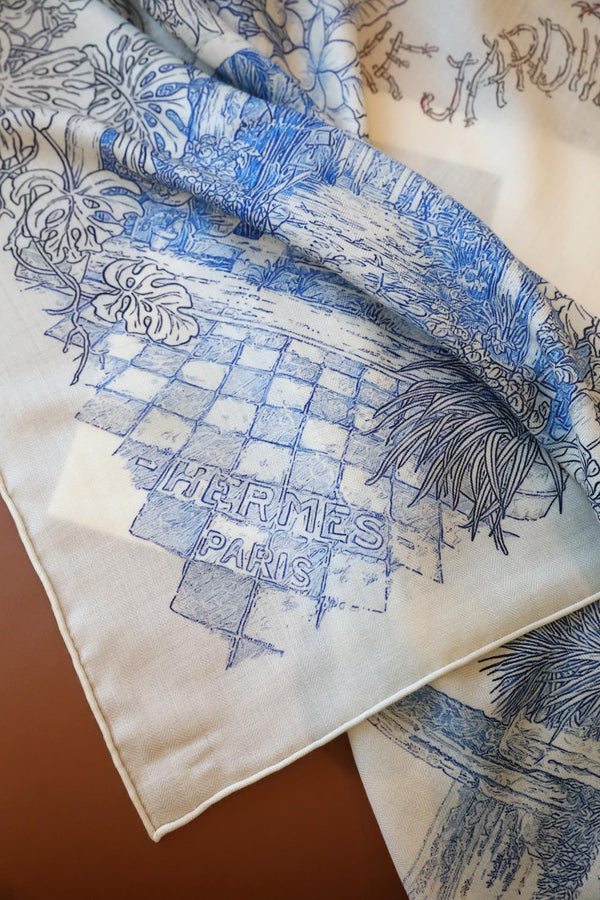 SCARF 140 IN ELECTRIC BLUE SILK