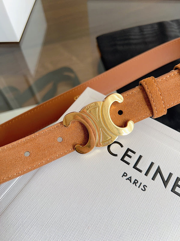 CL Gold 25mm Triomphe Tan Suede 616260