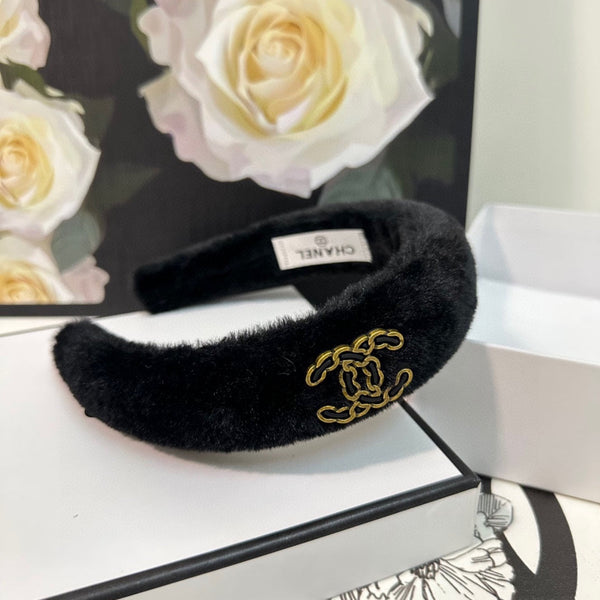 BLACK SHEARLING HEADBAND 151385