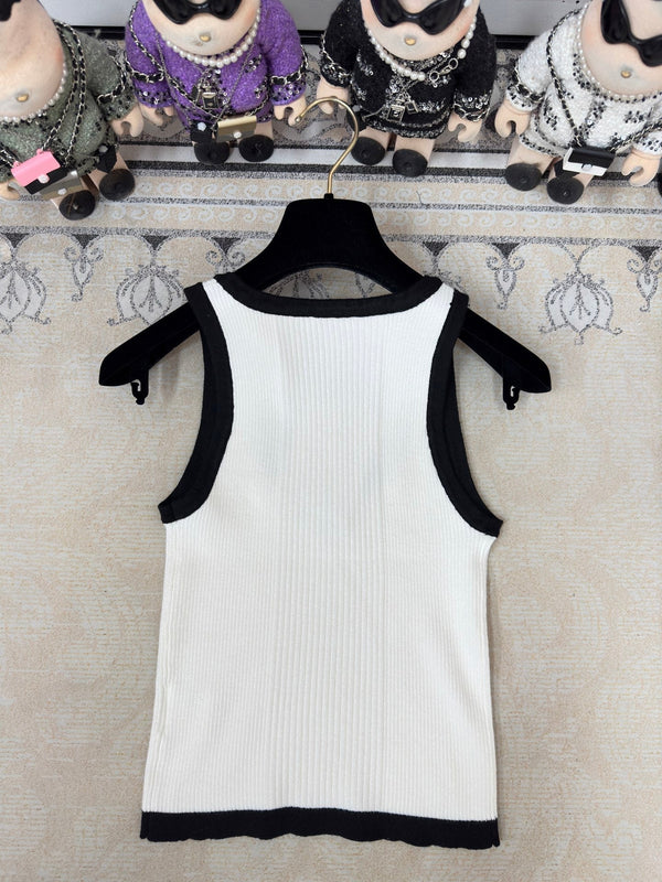 Chanel Tank Top White Wool 232743