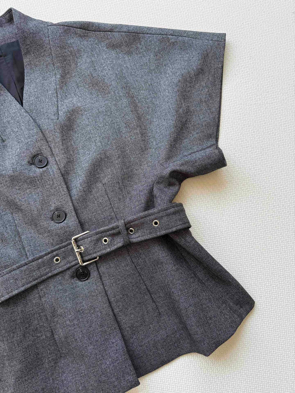 CD Belt-Embellished Top/Jacke Gray Wool Polyeste 352951