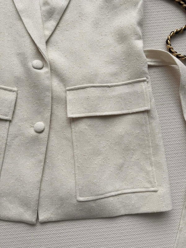 CC 26s Vest Ivory Wool Viscose 338886