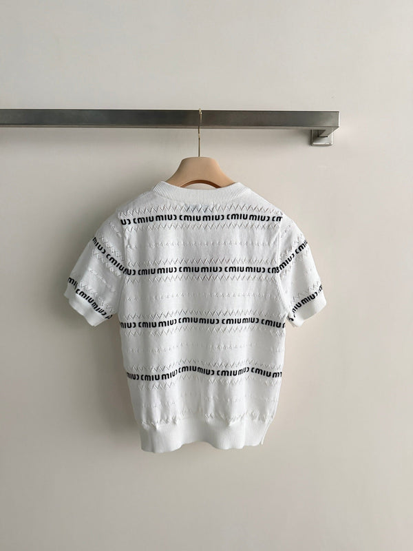 Miu 26s Pullover Black White Knit 363761