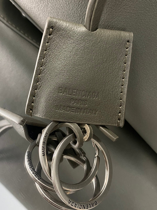 RODEO LARGE BAG 40 IN KHAKI GREEN SMOOTH CALFSKIN SILVER HARDWARE