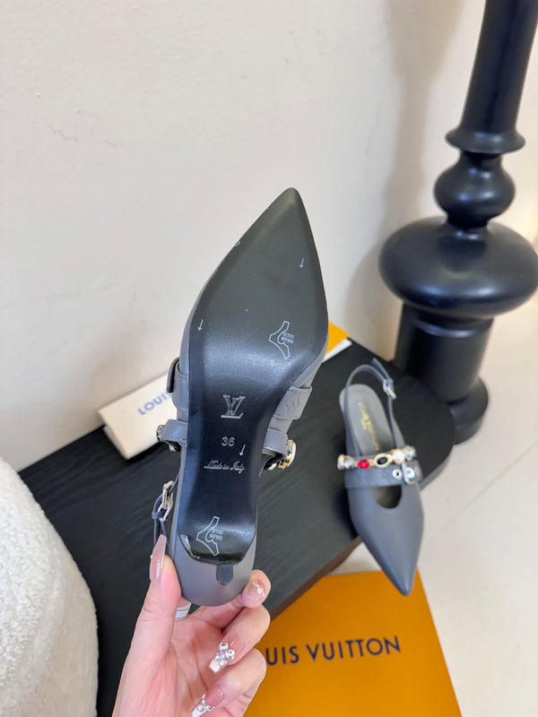 LV Vibe Slingback 6cm Slate Grey Cowhide 580332