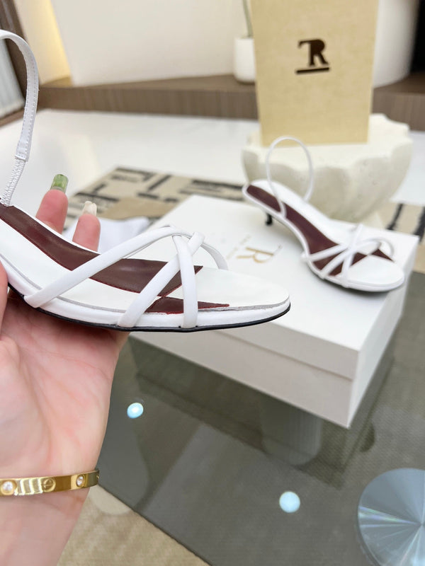 TR 26s Strappy Sandals White Burgundy Lambskin 997831