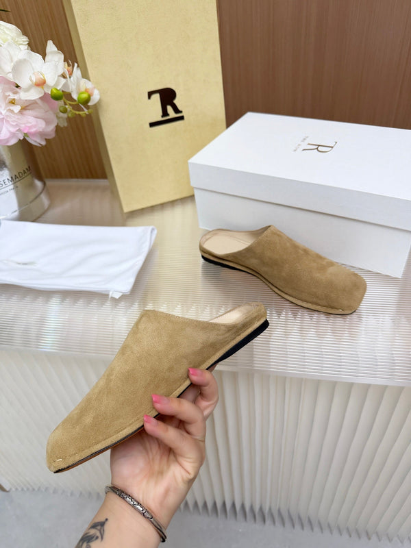 The Row Piper Slide Khahi Suede 707518