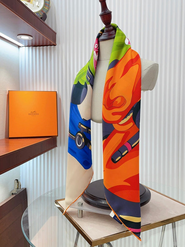 Horse Reality Scarf 90 CM In Colorful Silk Twill 279120
