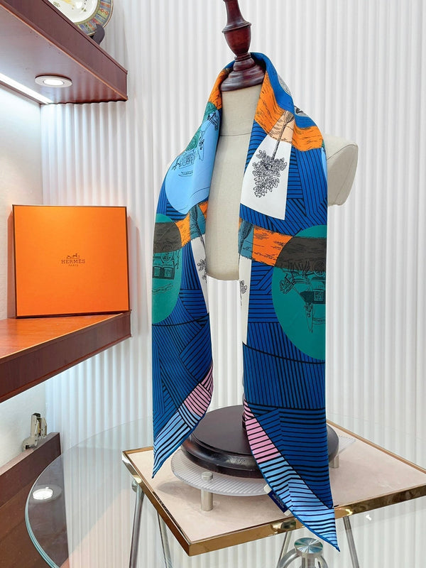 Jeu Des Omnibus Remix Scarf 90 CM In Colorful Silk Twill 211109