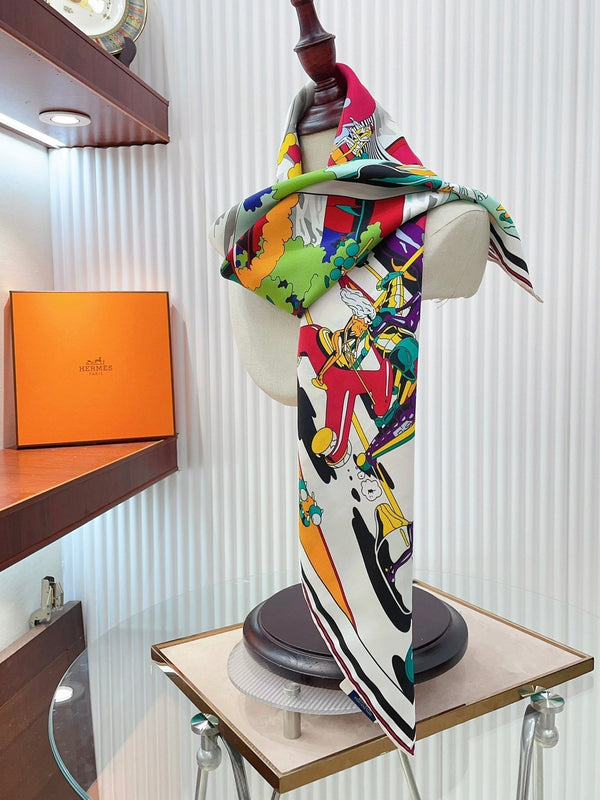 Locomotion Shawl 90 CM In Colorful Silk Twill 225468