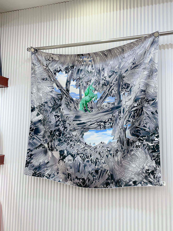 La Vallee De Cristal Scarf 90 CM Colorful Silk Twill 235413