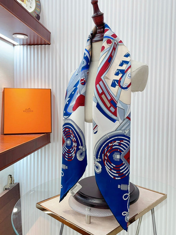 Neo Brandebourgs Scarf 90 CM In Colorful Silk Twill 257433