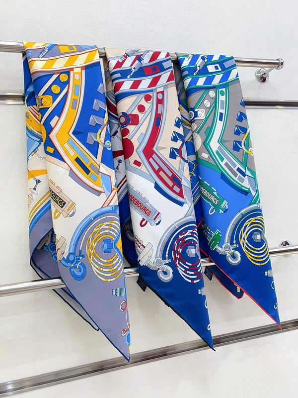 Neo Brandebourgs Scarf 90 CM In Colorful Silk Twill 257433
