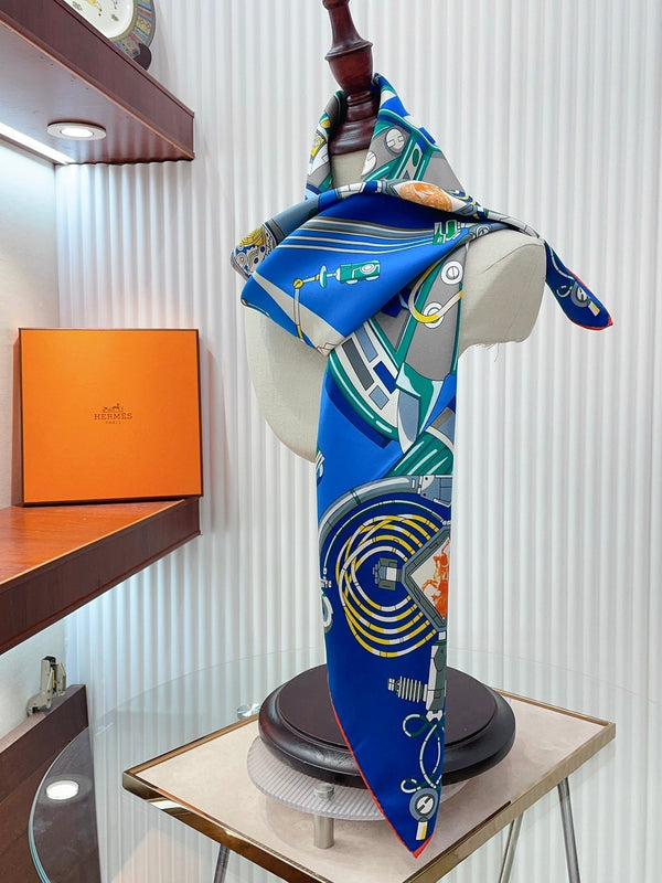 Neo Brandebourgs Scarf 90 CM In Colorful Silk Twill 257435