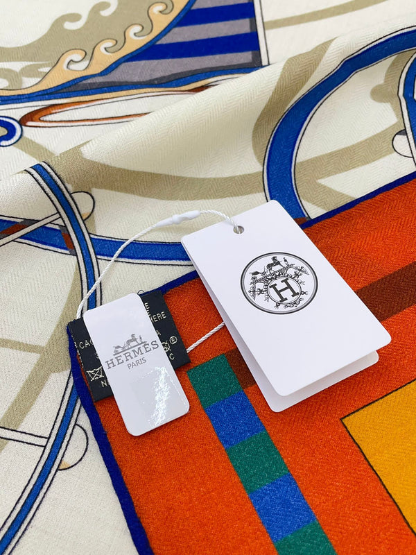 Voitures En Equilibre Scarf 140 CM In Colorful Cashmere And Silk 265385