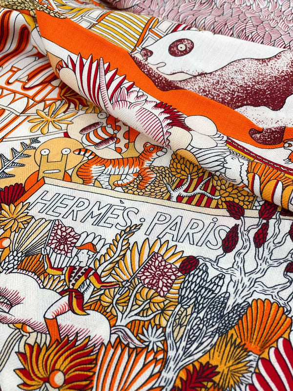 Animapolis Scarf 140 CM In Colorful Cashmere And Silk 306571