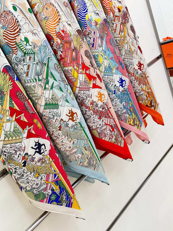 Animapolis Scarf 140 CM In Colorful Cashmere And Silk 306571
