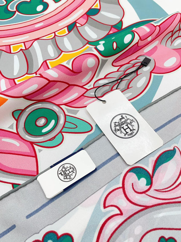 Candy Libris Scarf 90 CM In Pink Colorful Silk Twill 319213