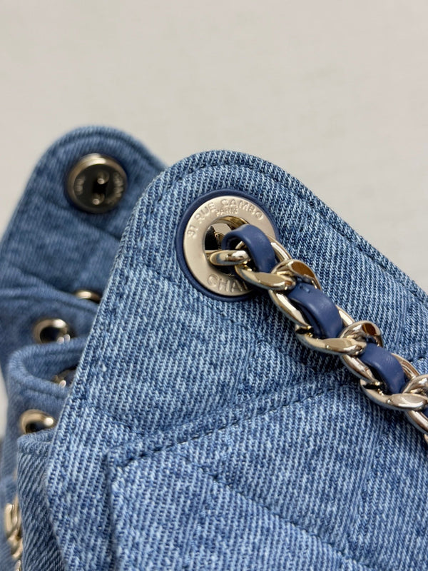 CC 26A Drawstring Bucket Bag 22cm Blue Washed Denim