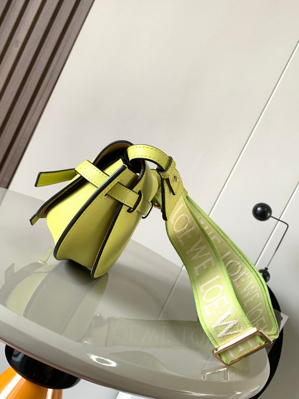 Loewe Mini Gate Dual Bag Lime Green Calfskin