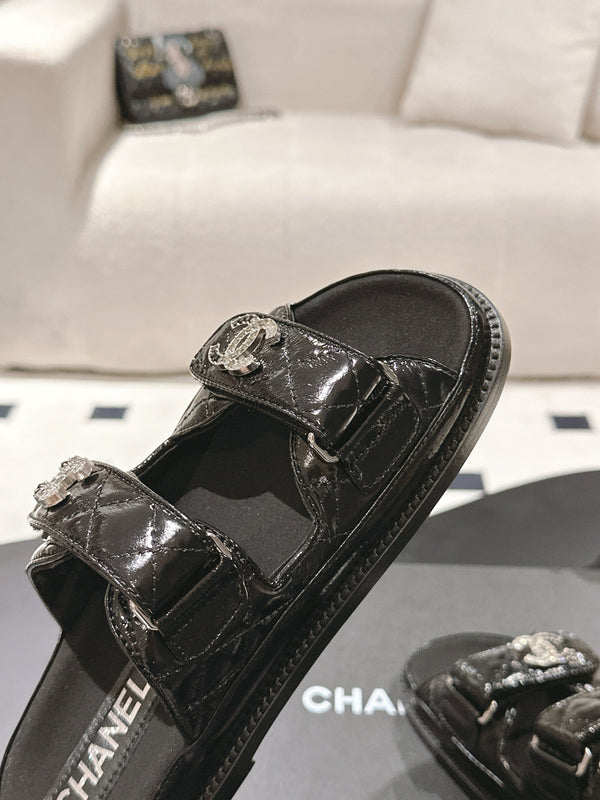 cc 25p dad mule sandal black leather 237571