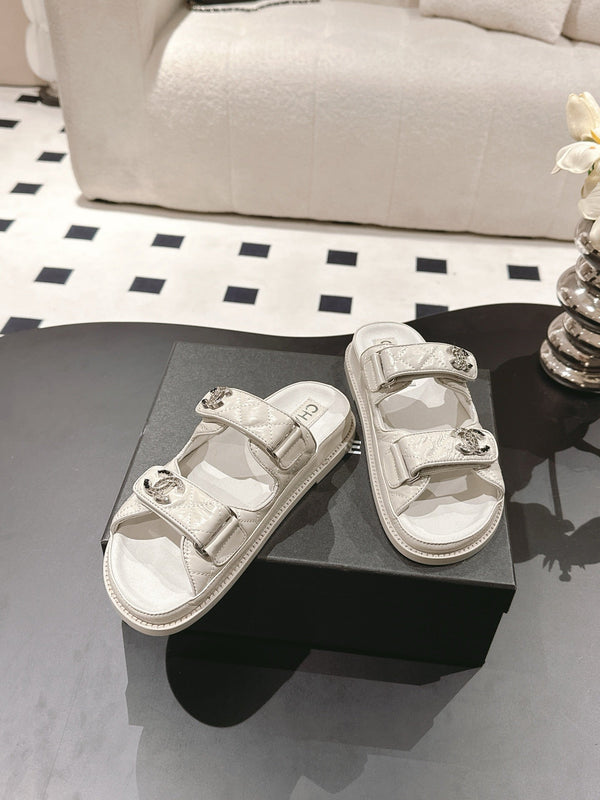 cc 25p dad mule sandal grey leather 237574