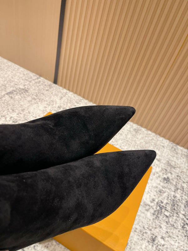 LV Legacy Ankle Boot 80mm Black Suede 480587