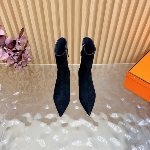 HM Leonie Ankle Boots 7cm Black Suede 589198